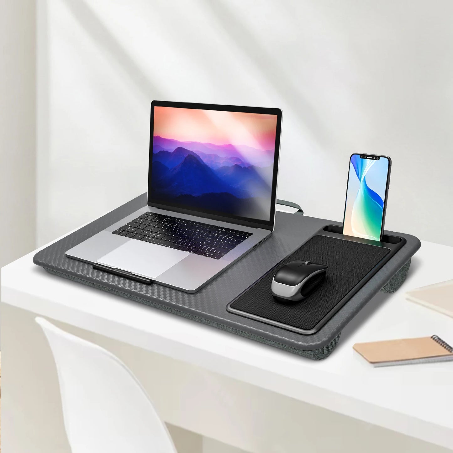 Lap Desk Home Office Pro Mouse Pad and Phone Holder