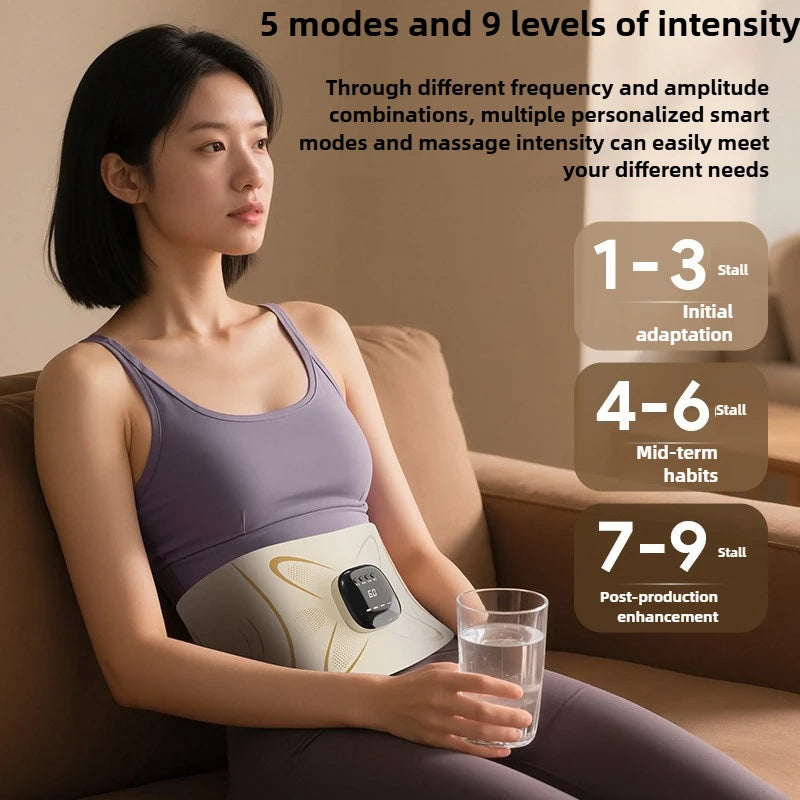 EMS micro-current pulse massager waist and abdomen hot compress belt sports