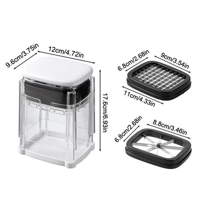 Fry Cutter, Vegetable Chopper Mandoline Slicer with 8-Segment Blade & Dicer Grid