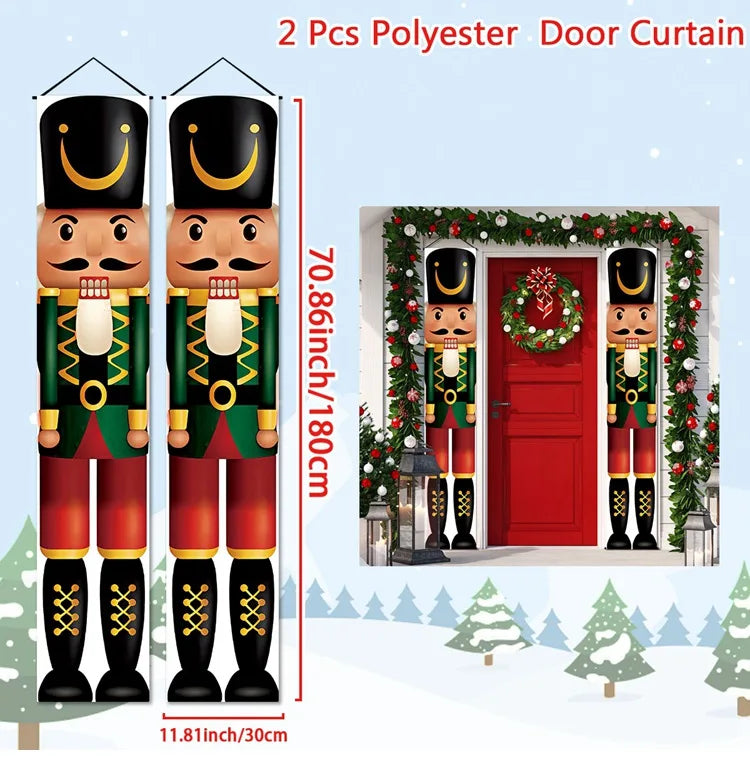Christmas Hanging Door Banner Merry Christmas Decoration for Home