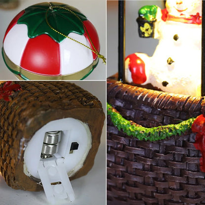 Christmas Glowing Ornaments, Santa Claus Snowman Hot Air Balloon with LED Light