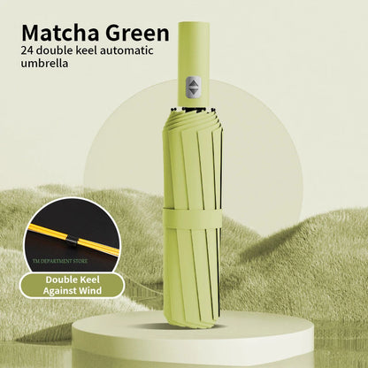 24 Bone Windproof anti-UV Fully Automatic Large Umbrella 3 Folding