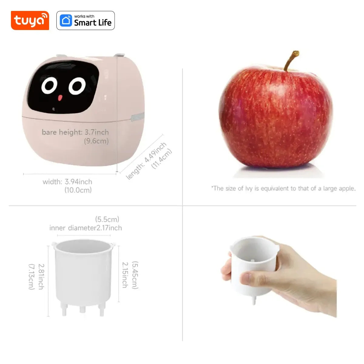 Ivy Smart Planter,Endless Fun Over 49 Rich Expressions,7 smart sensors,AI Chips Make Raising Plants Easy and Fun