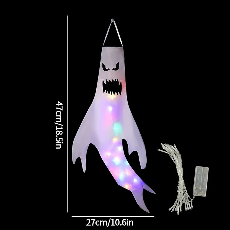 Ghost Lantern Halloween Decoration Hanging Flag Halloween Ghost Windsock Outdoor Pendants The Day of Dead Party Decor
