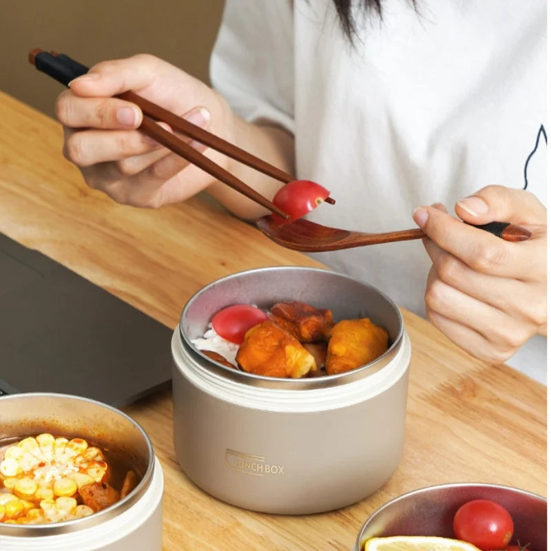 Microwavable Portable Insulated Food Container Lunch Box Stainless Steel