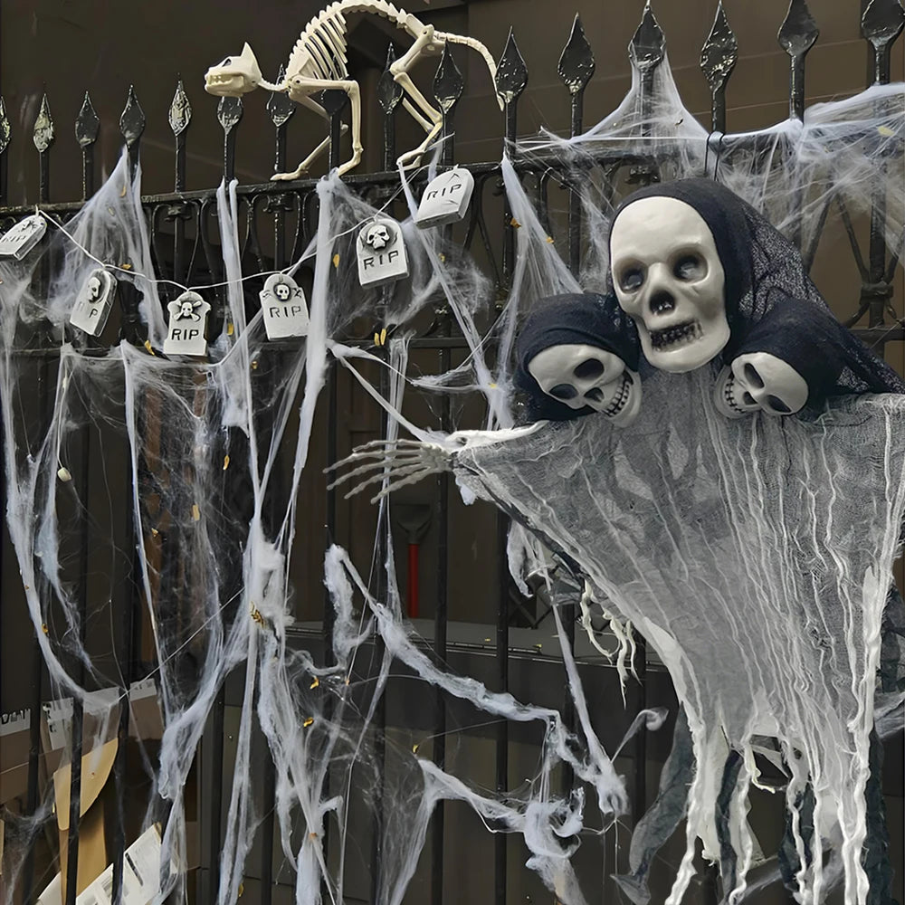 Halloween Party Hanging Skull Skeleton Ghost Ornament Horror Props Haunted House Decorations Halloween Party Outdoor Decorations