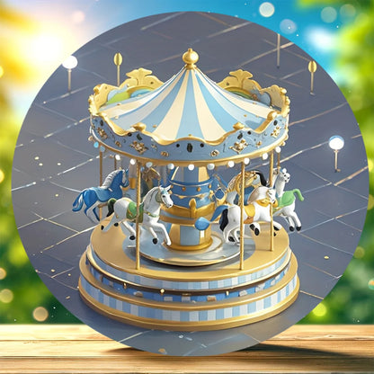 1 piece of retro carousel music box wooden signage