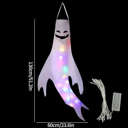 Ghost Lantern Halloween Decoration Hanging Flag Halloween Ghost Windsock Outdoor Pendants The Day of Dead Party Decor