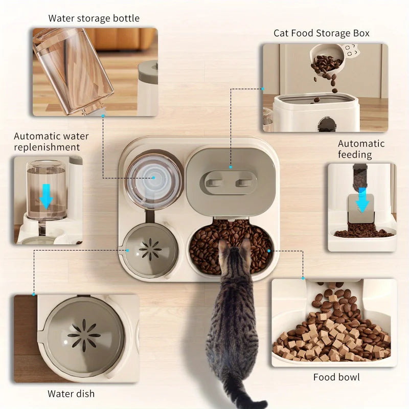 Flow-Master 2-in-1 – Spill-Proof Automatic Feeder & Fountain