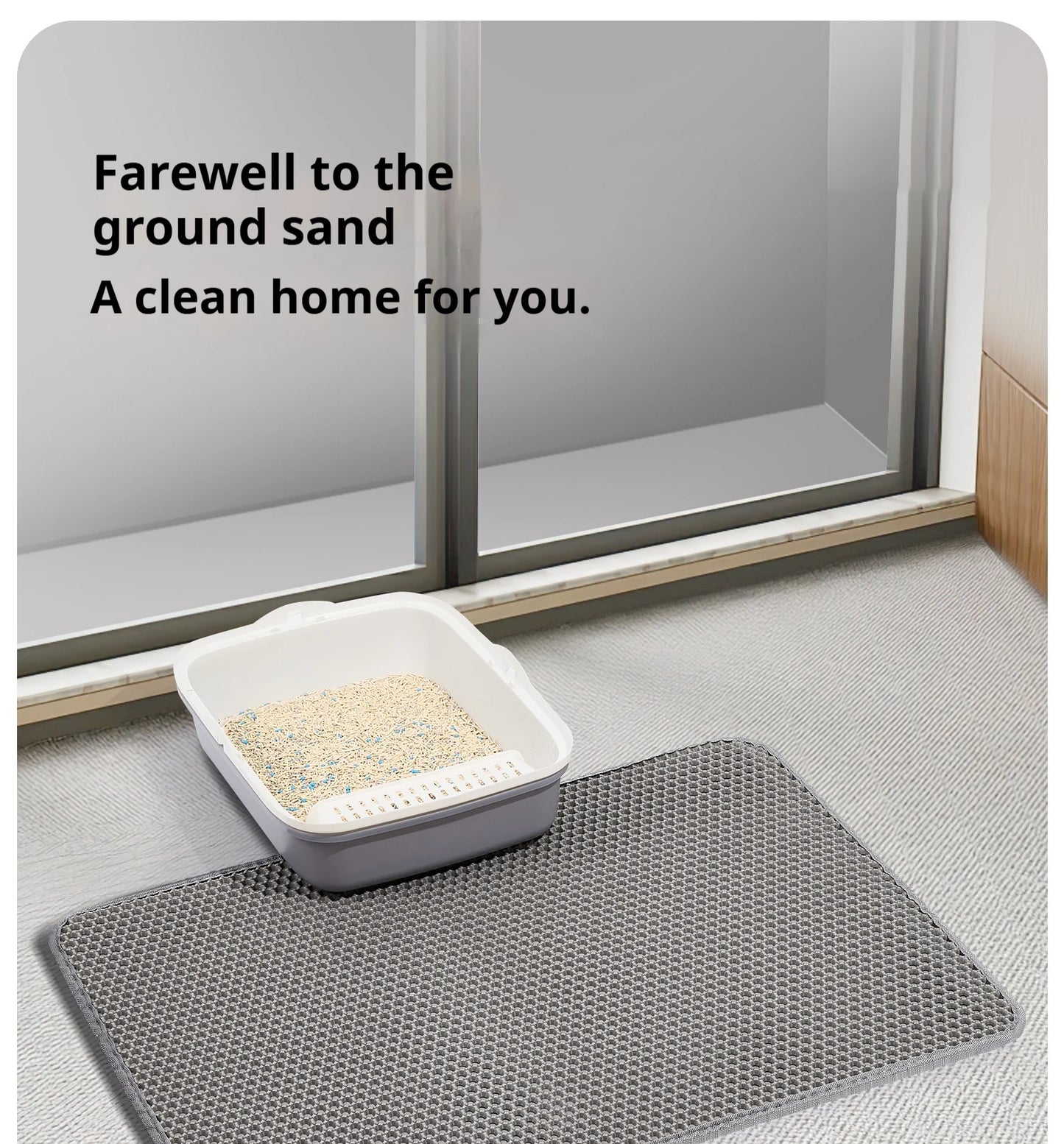 XL Clean-Step Mat – 60cm x 90cm Waterproof Double-Layer Litter Trapper