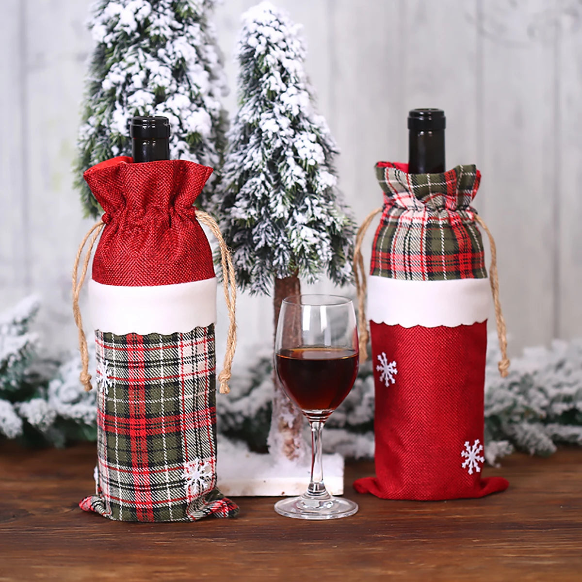 Christmas Wine Bottle Cover Merry Christmas Decorations For Home
