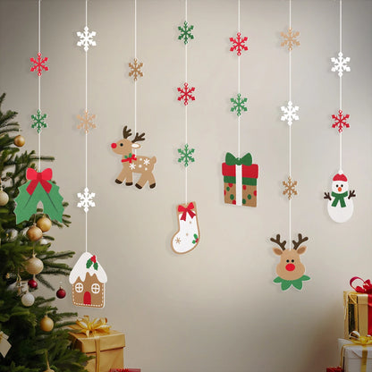 Christmas Background Wall Hanging Accessories Old Man Deer Tree