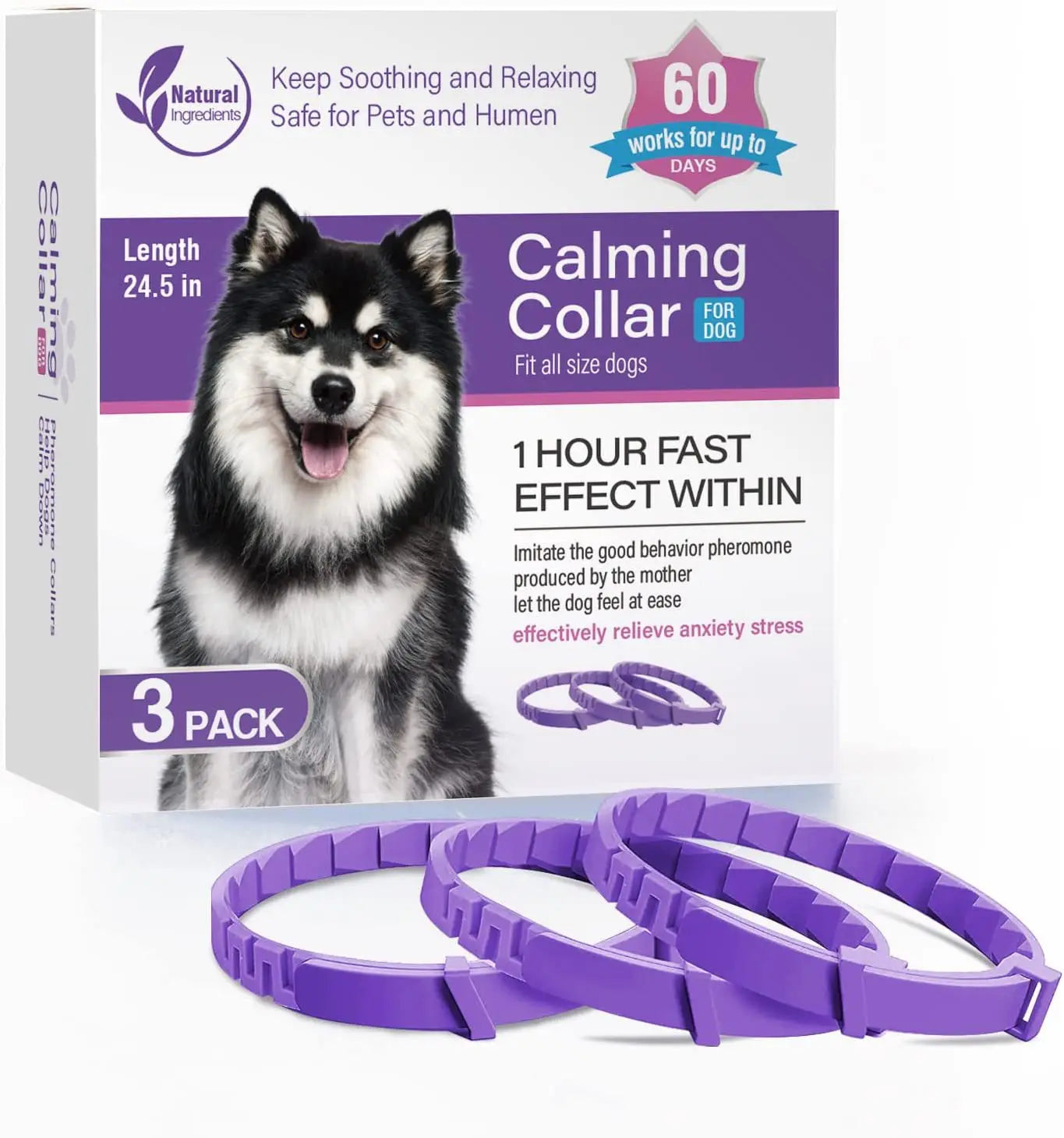 Calm-Core Pheromone Collars – 3/4 Piece Anxiety Relief Multi-Pack