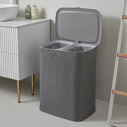 Fabric dirty clothes basket household covered bathroom storage basket handle