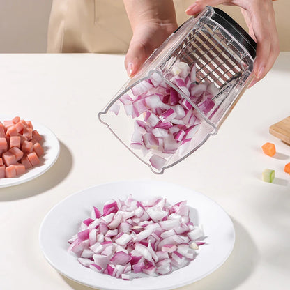 Fry Cutter, Vegetable Chopper Mandoline Slicer with 8-Segment Blade & Dicer Grid