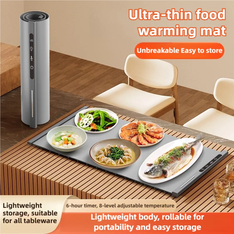 Food silicone heating pad, electric heating tray, foldable and flexible food warmer