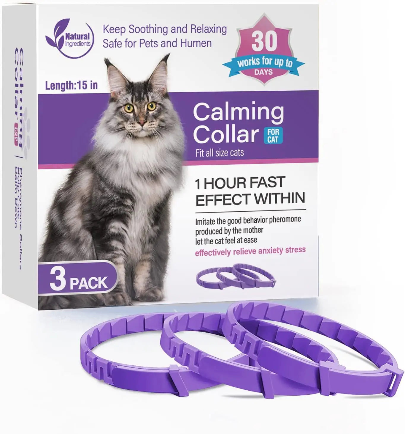 Calm-Core Pheromone Collars – 3/4 Piece Anxiety Relief Multi-Pack