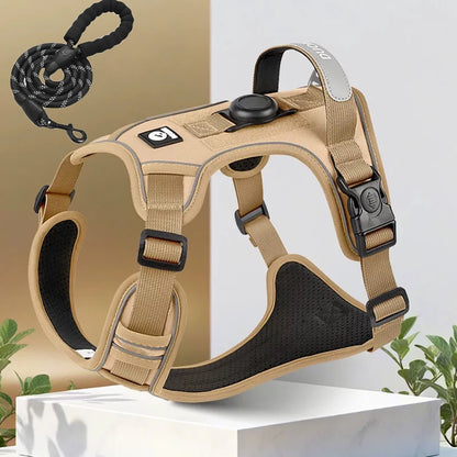 Dog Harness with Airtag Holder and Leash Set