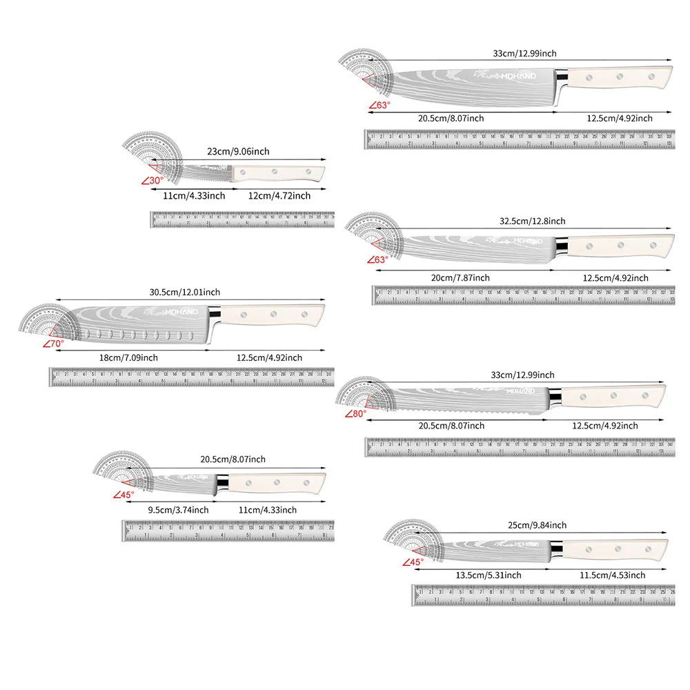 14Pcs Cutlery Kitchen Knife Block Set Sharp Stainless Steel