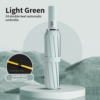24 Bone Windproof anti-UV Fully Automatic Large Umbrella 3 Folding