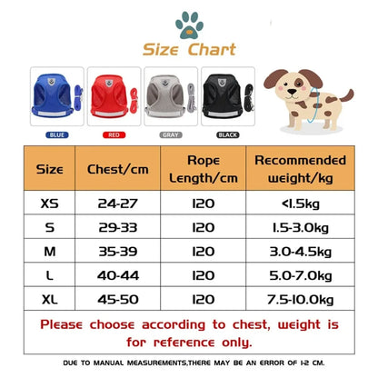 Reflective Escape-Proof Cat & Puppy Harness Set – Soft Mesh Vest