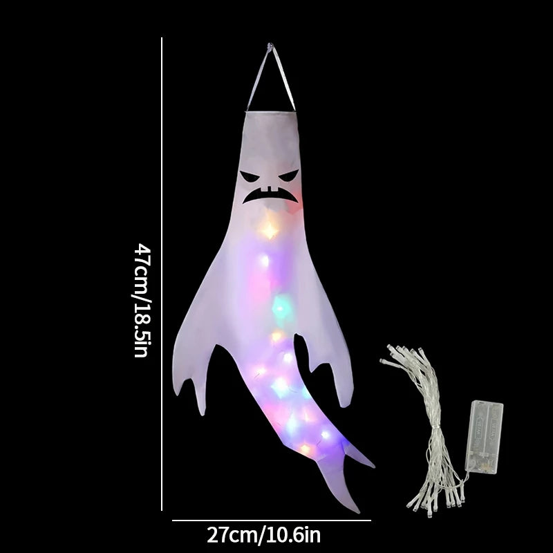 Ghost Lantern Halloween Decoration Hanging Flag Halloween Ghost Windsock Outdoor Pendants The Day of Dead Party Decor