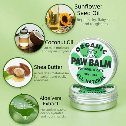 Organic Coconut Pet Paw Balm – Anti-Crack Moisturizing Paw Protection Cream for Dogs & Cats