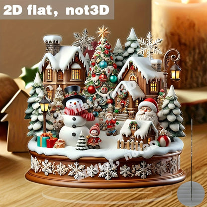 2D Winter Wonderland Acrylic Christmas Village Decor Snow House