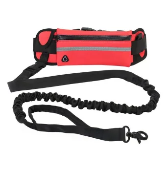 Hands-Free Dog Leash with Integrated Zipper Waist Pack