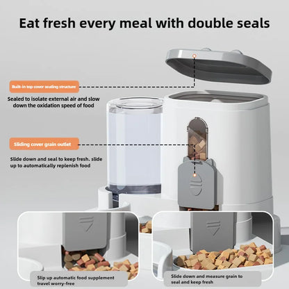 Flow-Master 2-in-1 – Spill-Proof Automatic Feeder & Fountain