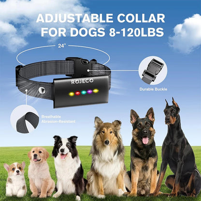 ROJECO  Dog Training Collar with Remote Control 1600FT IP67 Waterproof Electric Dog Collar For Pet Dog Bark Control Stop Collar