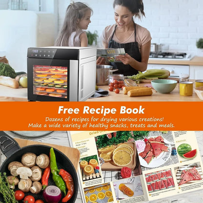 8-Tray Stainless Steel,600W with 4 Presets & Digital Timer