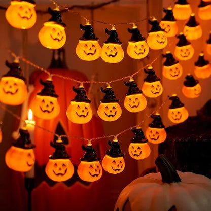 Halloween Decorations Lights Pumpkin String Lights Pumpkin Lantern Lights Halloween Home Party Yard Wall Door Decor Lights 710