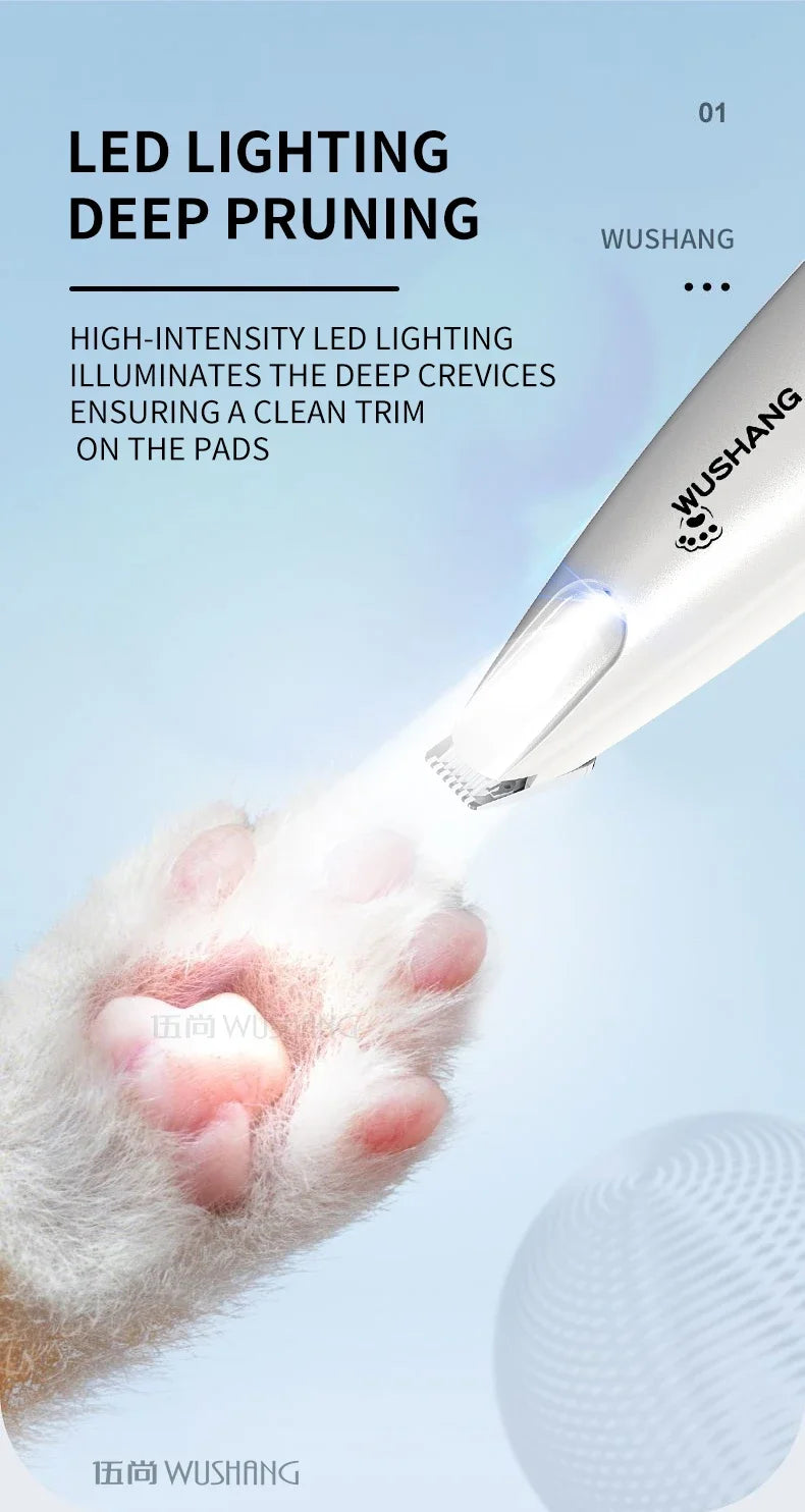 Pro-Trim LED Precision Pet Groomer – Waterproof Low-Noise Trimmer
