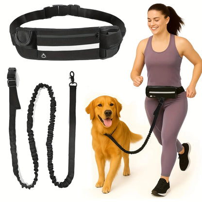 Hands-Free Dog Leash with Integrated Zipper Waist Pack
