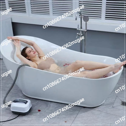 Anti slip full body waterproof hot tub spa mat, upgraded bubble machine+124cm bath mat+new pillow set