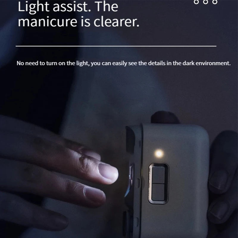 Electric Nail Clipper Polishing Trimmer Automatic Nail Cutter Lighting Trimmer