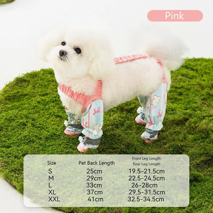 Pet Strolling Going Out Dust-proof Four Legged Pants Dog Boot Waterproof Leggings Dog Jumpsuit Shoes