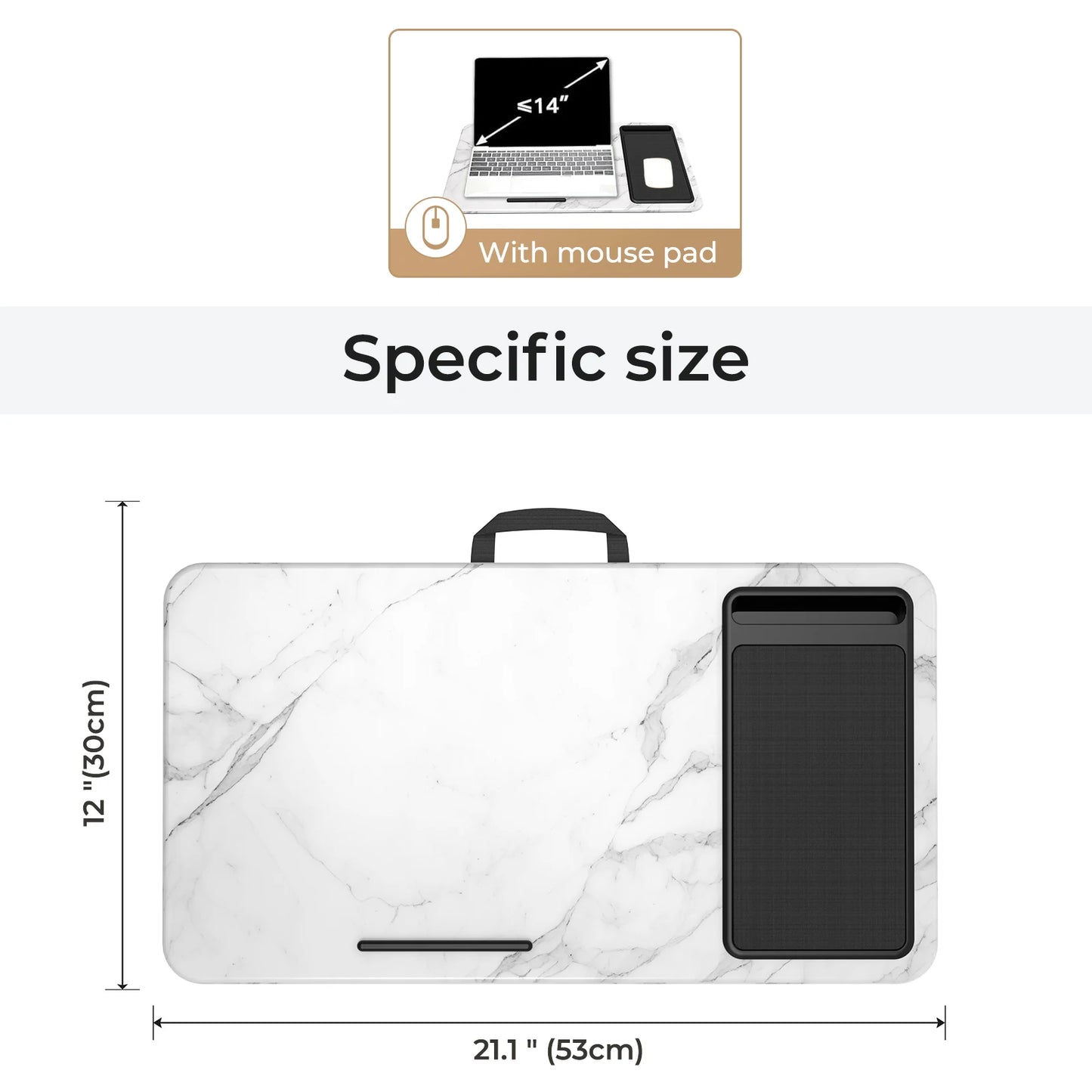 Lap Desk Home Office Pro Mouse Pad and Phone Holder