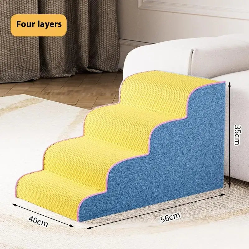 3/4 Tier Memory Foam Dog Stairs Ladder