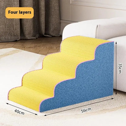 3/4 Tier Memory Foam Dog Stairs Ladder