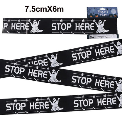 Halloween Caution Tape Decorations Scary Fright and Warning Tape for Zombie Party Horror Party Haunted House Decoration tape