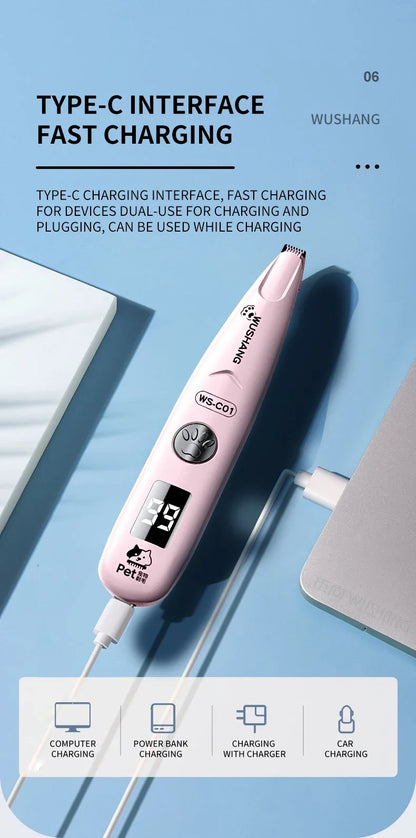 Pro-Trim LED Precision Pet Groomer – Waterproof Low-Noise Trimmer