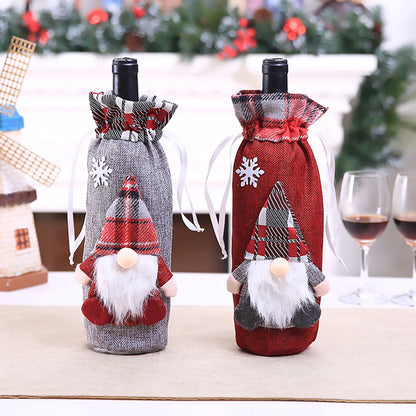 Christmas Wine Bottle Cover Merry Christmas Decorations For Home
