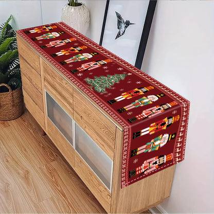 Christmas Nutcracker Red polyester Table Runner