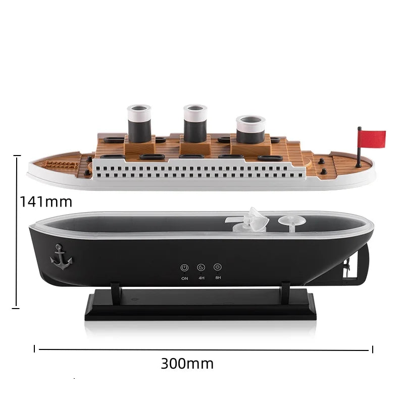Titanic Ship Model Decoration Air Humidifier 250ml Essential Oil Diffuser