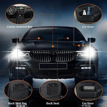 1PC Leak-Proof Small Car Trash Can with Lid Mini Garbage