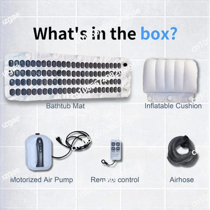 Anti slip full body waterproof hot tub spa mat, upgraded bubble machine+124cm bath mat+new pillow set