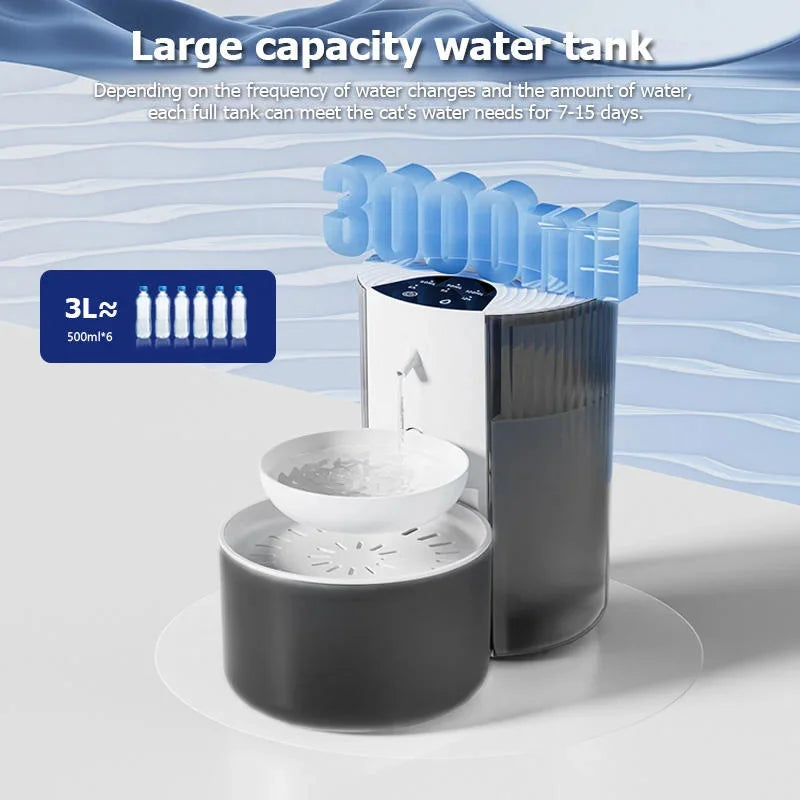Pure-Flow 3L – Smart Filtration Fountain with Waste Separation