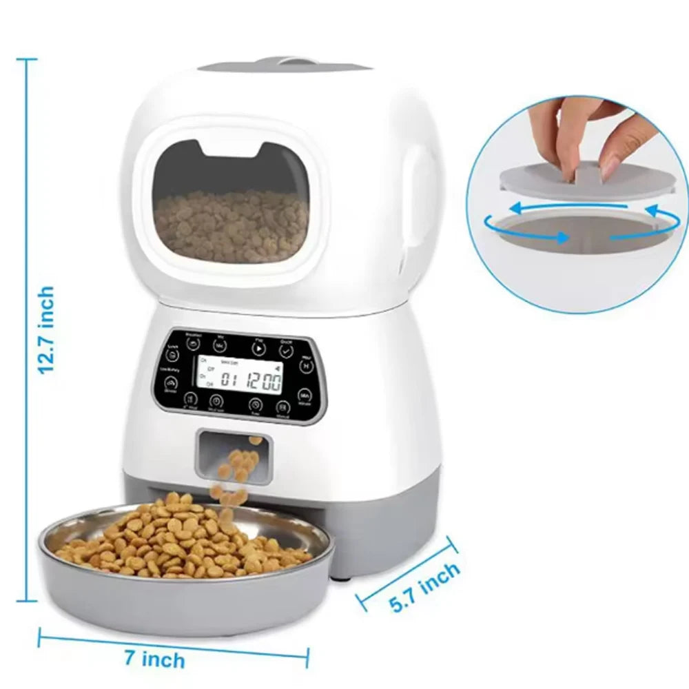 Smart-Swirl 3.5L – WiFi Feeder with Voice Dictation & Slow-Feed Tech